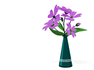 Isolated violet flower in the vase
