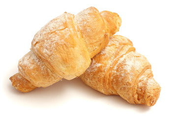 fresh croissant isolated on white background