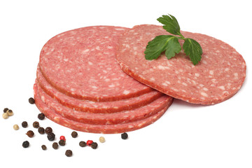 salami isolated on white background