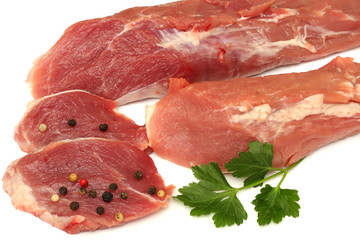 fresh raw meat isolated on white background