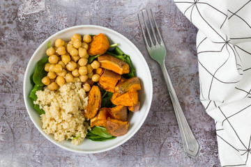 Buddha bowl with vegetables and couscous