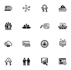 Flat Design Business Icons Set.