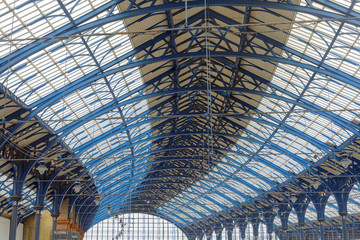 The ceiling of the beautiful train station in Brighton, UK