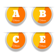 Vitamin A B C and E stickers eps 10 vector