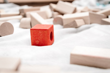 Educational blocks made of natural wood