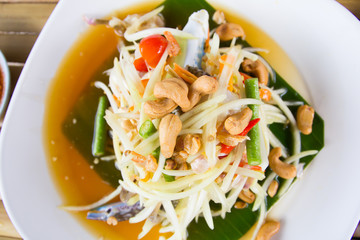 Papaya salad. Traditional spicy Thai food.(Som-Tum)