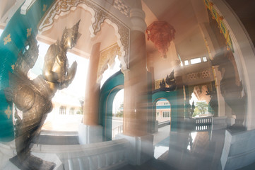 Thai art decorated at THai Church in Wat Pa Phu Kon ,Thailand.