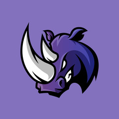 Furious rhino sport vector logo concept isolated on purple background. Professional team badge design.
Premium quality wild animal t-shirt tee print illustration.