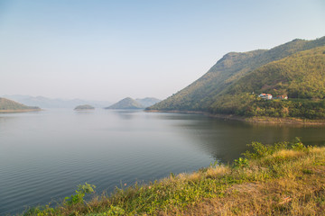 View of the kaengkrachan dam in petchburi, Thailand.