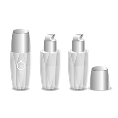 Luxury cosmetic bottle set with isolated background