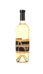 Wine bottle on white background