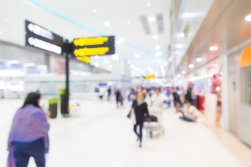 Abstract blur airport interior for background.