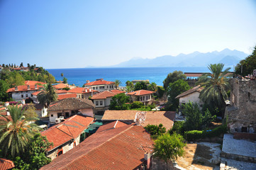 Obraz premium Turkey. Antalya. Old city. Kaleici. Roofs. beautiful views of the old town Antalya.