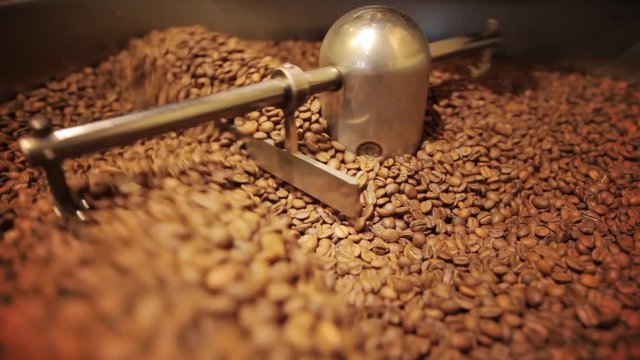 Close up shot of a coffee drying machine.