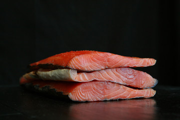 slices of the salted salmon
