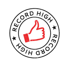 Record High rubber stamp. Grunge design with dust scratches. Effects can be easily removed for a clean, crisp look. Color is easily changed.