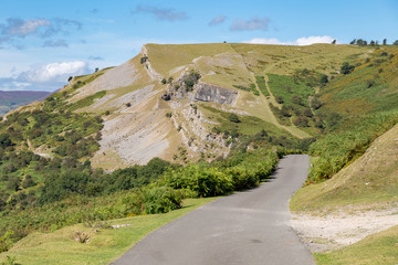 Driving on the Panorama Walk, near Llangollen, Denbighshire, Wales, UK