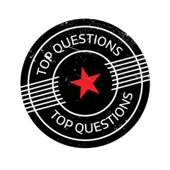 Top Questions rubber stamp. Grunge design with dust scratches. Effects can be easily removed for a clean, crisp look. Color is easily changed.
