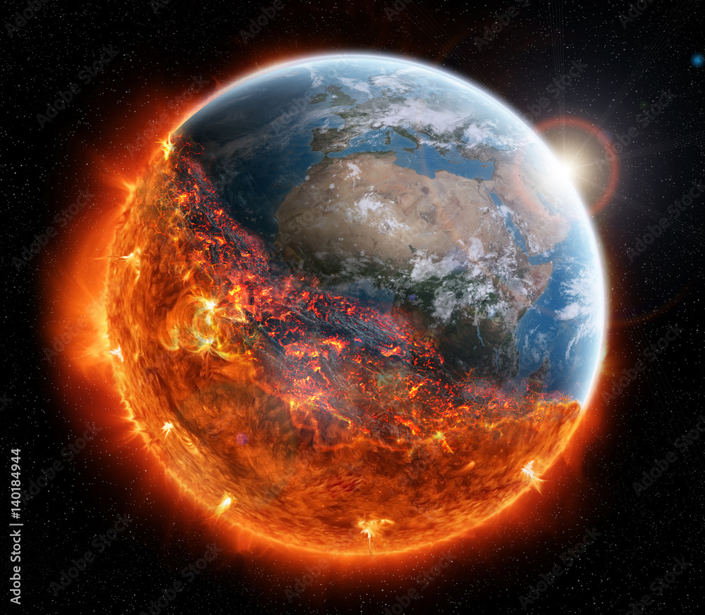 Wall mural the end of planet earth 3d rendering elements of this image furnished by nasa