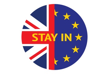 Amazing vector of United Kingdom stay in European Union.