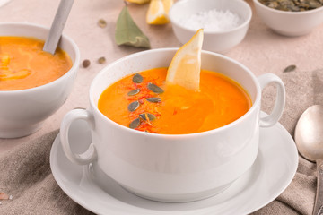 Roasted Butternut Squash and Pumpkin Soup.