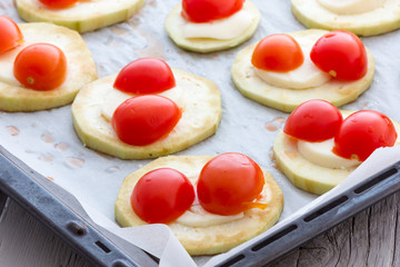 Eggplant with cheese and tomatoes