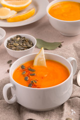 Roasted Butternut Squash and Pumpkin Soup.