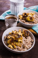 Rice porridge with banana