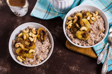 Rice porridge with banana