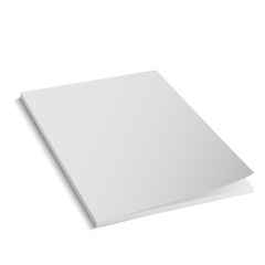 Closed magazine template, vector journal, isolated on white