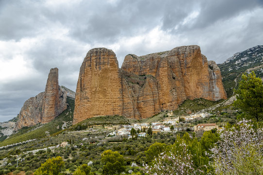 Mallos De Riglos are the picturesque rocks in Huesca Spain