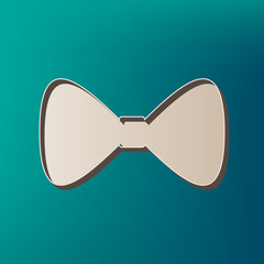 Bow Tie icon. Vector. Icon printed at 3d on sea color background.