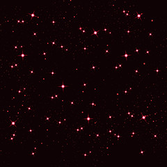 Abstract background with red twinkling stars vintage. Vector illustration.