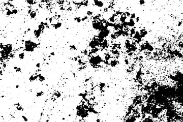 Grunge texture with natural spots and grain. Black stains on transparent background.