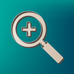 Obraz premium Zoom sign illustration. Vector. Icon printed at 3d on sea color background.