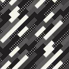 Modern Stylish Halftone Texture With Random Size Squares. Vector Seamless Pattern.