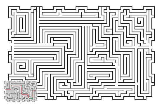Large Vector Horizontal Maze with Answer 37