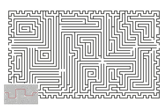 Large Vector Horizontal Maze with Answer 38