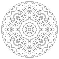 Coloring book for adult with mandala. Outline ornament hand
