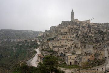 Obraz premium Panoramic view of Civita the oldest part of Matera European Capital of Culture 2019