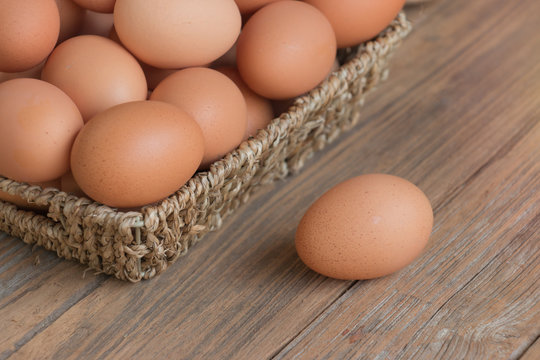 Egg on wooden table ,Chicken Egg