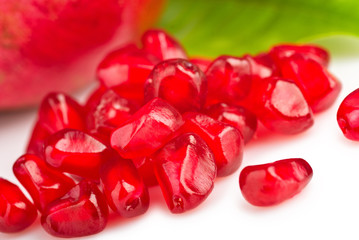 Pomegranate fruit seeds macro