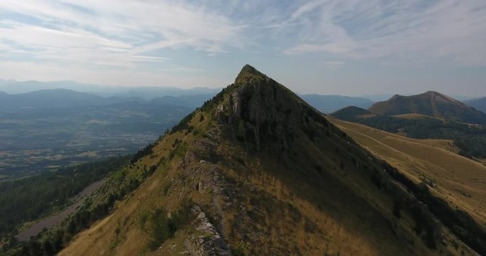 Drone amazing mountain ridge 