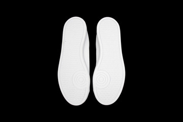 Full White Sneakers isolated on Black Background