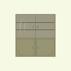 Flat Design Cupboard Icon