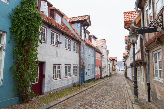 Street in old Flensburg, Germany