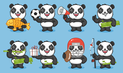 Naklejka premium Panda Set Characters Part 2