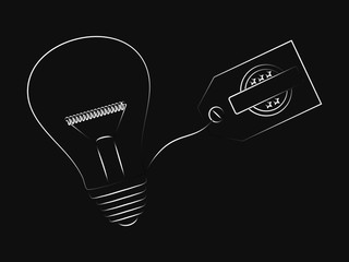 vector of idea lightbulb with copyspace tag