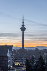 Funkturm Mannheim bei Sonnenaufgang