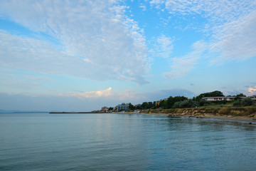 coastline with views of the city
